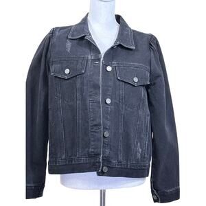 Saltwater Luxe black denim Jacket, NWT, modern casual, everyday, trucker jacket